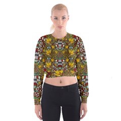 Fantasy Forest And Fantasy Plumeria In Peace Cropped Sweatshirt