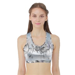 Awesome Running Horses In The Snow Sports Bra With Border by FantasyWorld7