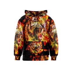 Fire Tiger Kids  Zipper Hoodie by stockimagefolio1