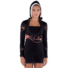 Hearts Long Sleeve Hooded T-shirt