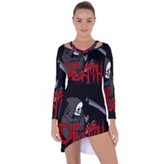 Death - Halloween Asymmetric Cut-out Shift Dress