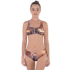 Cute Baby Elephant On A Jetty Criss Cross Bikini Set by FantasyWorld7