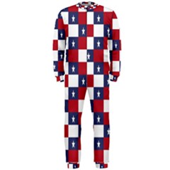 American Flag Star White Red Blue Onepiece Jumpsuit (men)  by Mariart