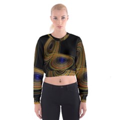 Wondrous Trajectorie Illustrated Line Light Black Cropped Sweatshirt by Mariart