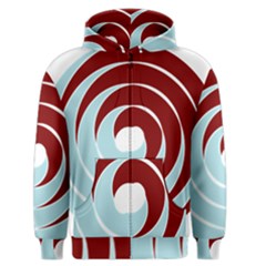 Double Spiral Thick Lines Blue Red Men s Zipper Hoodie by Mariart