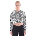 Spiral Leafy Black Floral Flower Star Hole Cropped Sweatshirt View1