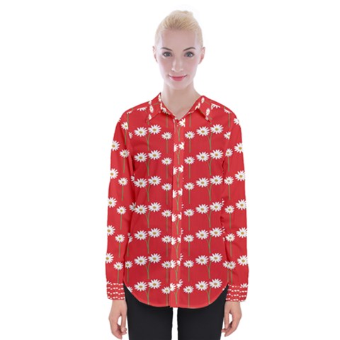 Sunflower Red Star Beauty Flower Floral Womens Long Sleeve Shirt by Mariart