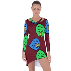 Version Colors Transparent Elements Emoticons Alpha Transparency Asymmetric Cut-out Shift Dress