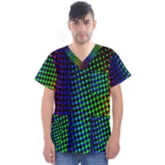 Digitally Created Halftone Dots Abstract Background Design Men s V-neck Scrub Top