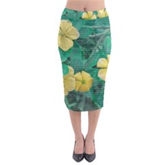 Yellow Flowers At Nature Midi Pencil Skirt by dflcprints