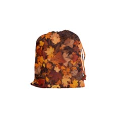 Fall Foliage Autumn Leaves October Drawstring Pouches (small)  by Nexatart