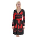 Halloween Long Sleeve Velvet Front Wrap Dress View1