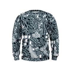 Abstract Floral Pattern Grey Kids  Sweatshirt by Mariart