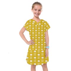 Circle Polka Chevron Orange Pink Spot Dots Kids  Drop Waist Dress by Mariart