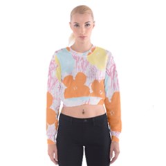 Flower Sunflower Floral Pink Orange Beauty Blue Yellow Cropped Sweatshirt by Mariart