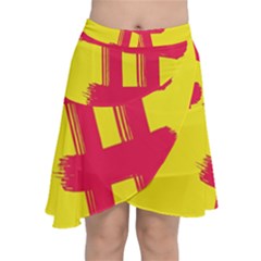 Fun Ain t Gone Fence Sign Red Yellow Flag Chiffon Wrap by Mariart