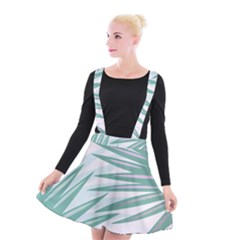 Graciela Detail Petticoat Palm Pink Green Gray Suspender Skater Skirt by Mariart