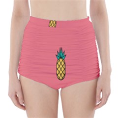 Pineapple Fruite Minimal Wallpaper High-waisted Bikini Bottoms by Mariart