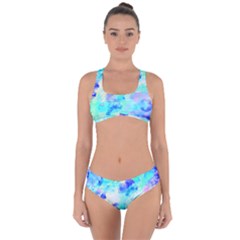 Transparent Colorful Rainbow Blue Paint Sky Criss Cross Bikini Set by Mariart