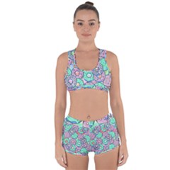 Donuts Pattern Racerback Boyleg Bikini Set by ValentinaDesign