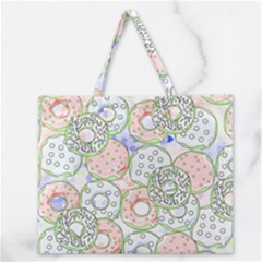 Donuts Pattern Zipper Large Tote Bag by ValentinaDesign