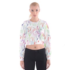 Rainbow Green Purple Pink Red Blue Pattern Zommed Cropped Sweatshirt by Mariart