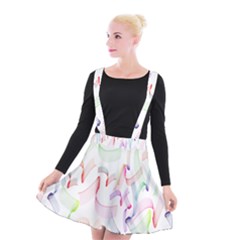 Rainbow Green Purple Pink Red Blue Pattern Zommed Suspender Skater Skirt by Mariart