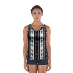 Folklore Pattern Sport Tank Top  by ValentinaDesign