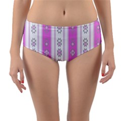 Folklore Pattern Reversible Mid-waist Bikini Bottoms