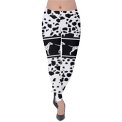 Dalmatian Dog Velvet Leggings by Valentinaart