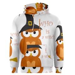 Halloween Orange Witch Owl Men s Pullover Hoodie by Valentinaart