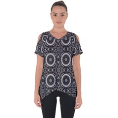 Oriental Pattern Cut Out Side Drop Tee