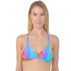 Aurora Rainbow Orange Pink Purple Blue Green Colorfull Reversible Tri Bikini Top by Mariart