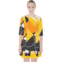 Cute Toucan Bird Cartoon Yellow Black Pocket Dress by Mariart