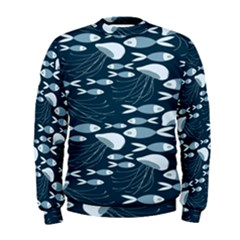 Jellyfish Fish Cartoon Sea Seaworld Men s Sweatshirt by Mariart