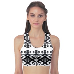 Model Traditional Draperie Line Black White Triangle Sports Bra