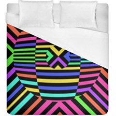 Optical Illusion Line Wave Chevron Rainbow Colorfull Duvet Cover (king Size) by Mariart