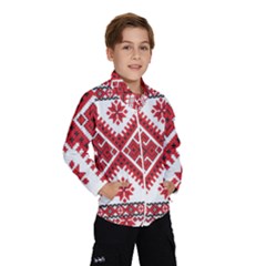 Model Traditional Draperie Line Red White Triangle Wind Breaker (kids) by Mariart