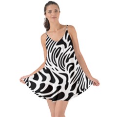 Psychedelic Zebra Black White Line Love The Sun Cover Up by Mariart