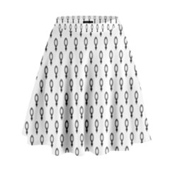 Woman Sign Circle Black High Waist Skirt