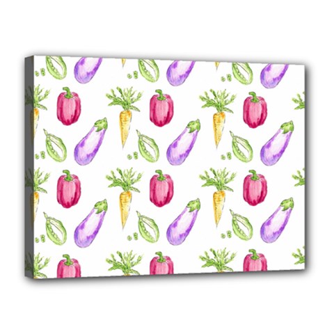 Vegetable Pattern Carrot Canvas 16  X 12  by Mariart