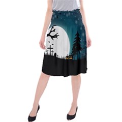 Halloween Landscape Midi Beach Skirt by Valentinaart