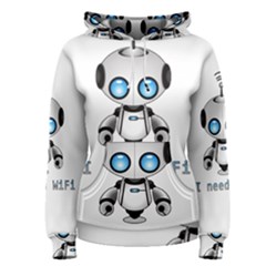 Cute Robot Women s Pullover Hoodie by Valentinaart