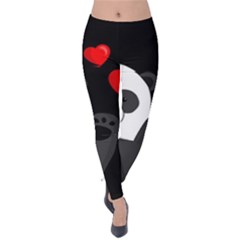 Cute Panda Velvet Leggings by Valentinaart