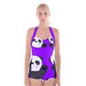 Cute pandas Boyleg Halter Swimsuit  View1