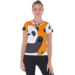 Cute Pandas Short Sleeve Sports Top 