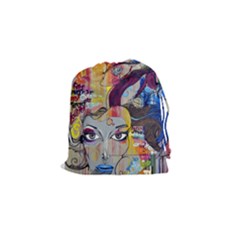 Graffiti Mural Street Art Painting Drawstring Pouches (small)  by BangZart