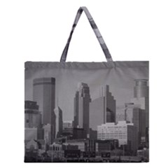 Minneapolis Minnesota Skyline Zipper Large Tote Bag by BangZart