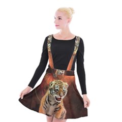 Cute Little Tiger Baby Suspender Skater Skirt