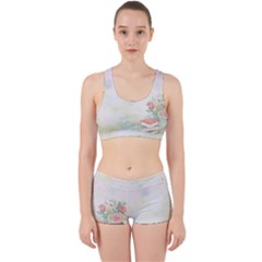 Romantic Watercolor Books And Flowers Work It Out Sports Bra Set